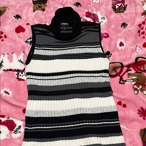 Express Monochrome Striped Sleeveless Top
